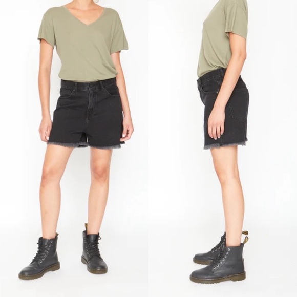 NWT Free People X Sandrine Rose Oversized Slouchy Fringe Hem Bermuda Jean Shorts - Picture 9 of 9